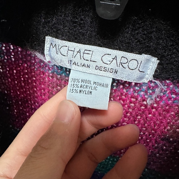 80s VTG Sweater MICHAEL CAROL 70%wool mohair - Picture 5 of 5